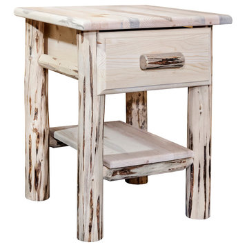 Montana Collection Nightstand With-Drawer and Shelf, Ready to Finish