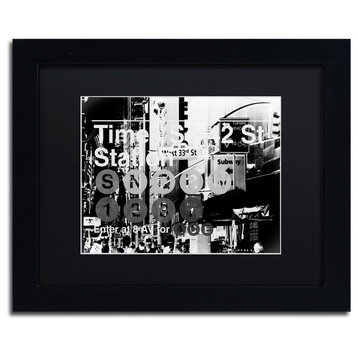 'Subway City Art NYC II' Art, 11x14, Black Frame, Black Mat