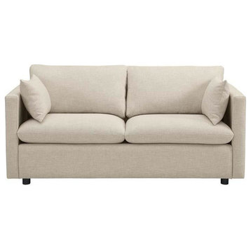 Melrose Upholstered Fabric Sofa, Beige