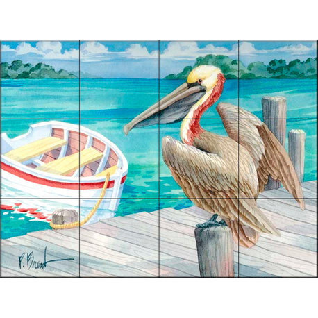 Tile Mural, Pelican Dory by Paul Brent