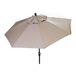 Christy Sports 9' Deluxe Push Button Tilt Aluminum Market Umbrella Sand - Outdoor Umbrellas