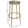 Tyson Contemporary Durable Iron Stool, Brushed Gold, Bar Height