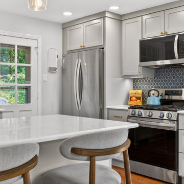Contemporary Kitchen & Dining Space with Timeless Wood Details