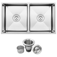 31.25" Undermount 16-Gauge Stainless Steel 50/50 Double Basin Kitchen Sink