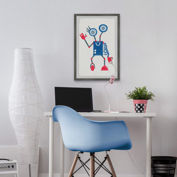 "Quirky Robot" Framed Painting Print
