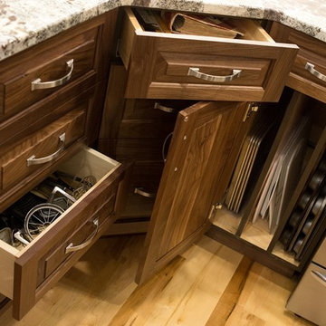 Walnut Kitchen, Corner Drawers