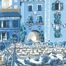 ROTH & TOMPKINS TEXTILES - Venice Fabric, Lagoon, 54''x36'' - Upholstery Fabric