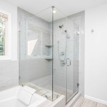 Grey and White Master Bathroom Suite, Cranston,MA