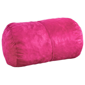 GDF Studio Cassell Fuchsia Pink Fabric 4-Foot Lounge Beanbag Chair