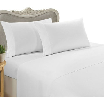 1500 Thread Count Egyptian Cotton Solid Duvet Cover Set, California King, White