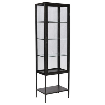 Black Iron and Glass Display Cabinet
