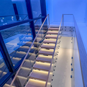 Project #126 | Contemporary Staircases with Integrated LEDs & Glass Railing