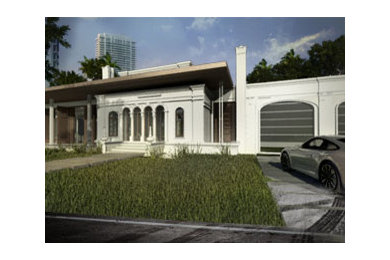 Design ideas for a mediterranean exterior in Miami.
