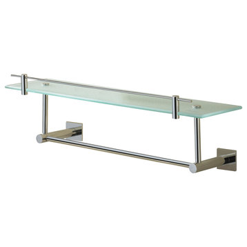 Braga Glass Shelf With Towel Rail, Chrome