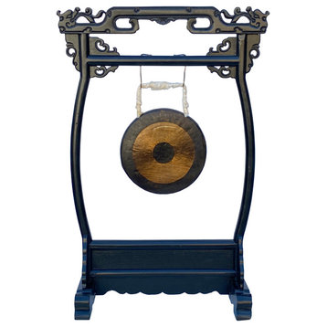 Chinese Black Lacquer Rack Gong Instrument Display, Hcs7278