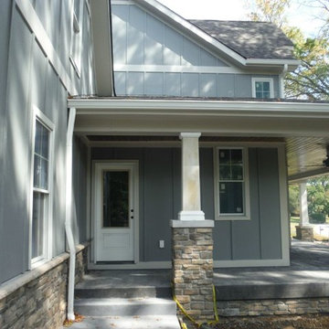 Grey Slate Hardie Shingle + Board & Batten Siding | Creve Coeur, MO. (63141)