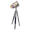 Old Hollywood Studio Directors Lamp, Chrome with Black Tripod Stand