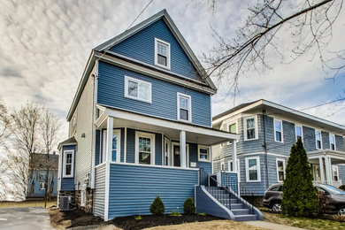 Inspiration for a farmhouse exterior home remodel in Boston