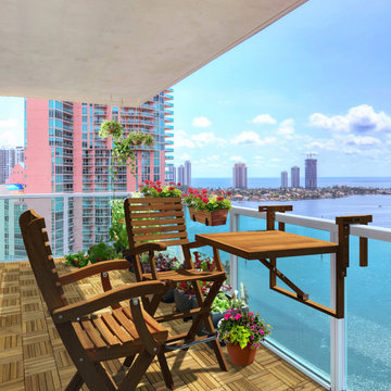 Interbuild balcony Series, Toronto balcony table with Casino bar chair