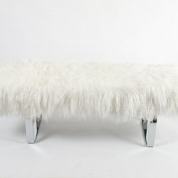 Tibetan Lamb Bench, Natural - Upholstered Benches