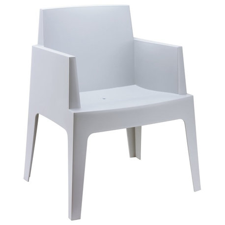 Compamia Box Outdoor Dining Armchairs, Set of 4, Silver-Gray