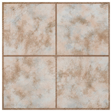 12"x12" 2 mm Self Adhesive Vinyl Floor Tile Rustic Clay Square 9 Tiles/9 sq. ft.
