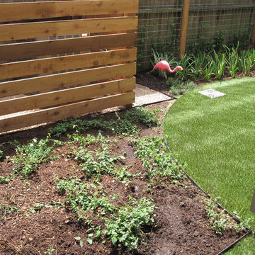 Small space turned into a highly functional garden that’s safe for a young child
