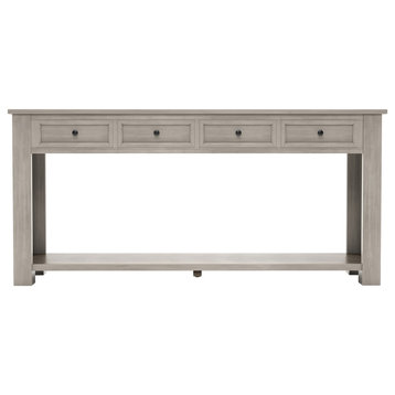 Console Table/Sofa Table with Storage Drawers  for Entryway Hallway, Gray Wash