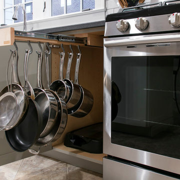 Painted Gray Frameless Shaker Kitchen