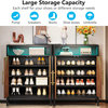 Tribesigns Shoe Cabinet With With Led Light, 16 Pairs Entryway Shoe Storage