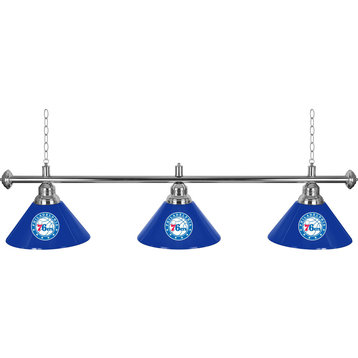 3-Shade Hanging Lamp - Philadelphia 76ers Logo 60-Inch Light