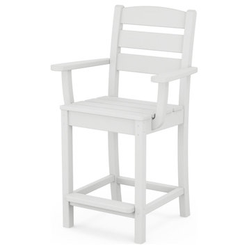 POLYWOOD Lakeside Counter Arm Chair, White