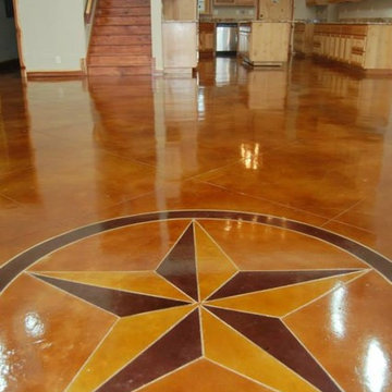 Light Colored Concrete Floors with and without scoring