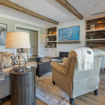 Original Face Skip Planed Reclaimed Oak Solid Plank Flooring and Barnwood Wall P