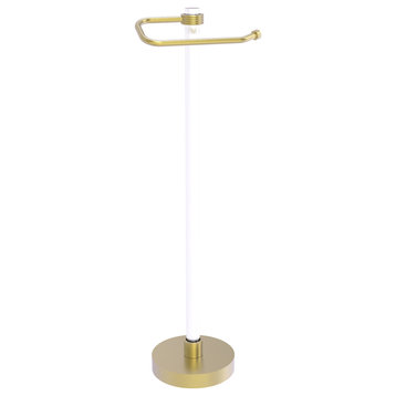 Clearview Euro Style Groovy Freestanding Toilet Paper Holder, Satin Brass