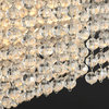 Chrome/Gold Rectangle Crystal Hanging Chandelier For Dining Room, Living Room, L39.4"