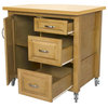Sunset Trading Oak Selections 3-Drawer Wood Kitchen Cart in Light Oak