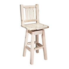 Montana Woodworks - Homestead Collection Barstool With Back and Swivel, Ready to Finish - Bar Stools and Counter Stools