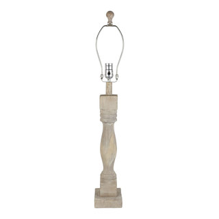 White Washed Wood Finish Table Lamp with Ivory Linen Shade main image 1