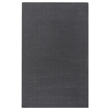 Hauteloom Brockton Solid Wool Dark Gray, Light Black Area Rug - 12'x15'