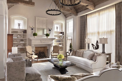 Living room - traditional formal living room idea in St Louis with a standard fireplace
