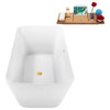 59" Streamline N3700GLD Soaking Freestanding Tub and Tray With Internal Drain