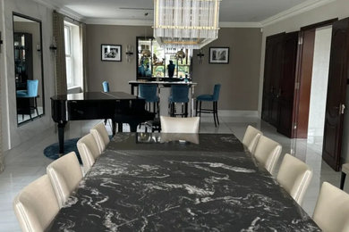Dining room in London.
