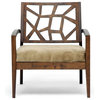 Baxton Studio Jennifer Wooden Modern Lounge Chair with Fabric Seat