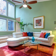 pastel color with white trim