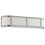 Nuvo Lighting - Nuvo Lighting 60/2873 Odeon - Three Light Wall Sconce - Odeon Three Light Wall Sconce Brushed Nickel Satin White Shade *UL Approved: YES *Energy Star Qualified: n/a  *ADA Certified: n/a  *Number of Lights: Lamp: 3-*Wattage:100w Halogen bulb(s) *Bulb Included:No *Bulb Type:Halogen *Finish Type:Brushed Nickel