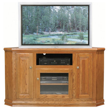 Eagle Furniture Classic Oak 56.75" Tall Corner TV Cart, Unfinished