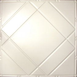 2404 Tin Ceiling Tile - White -Classic Floating Geometry - Ceiling Tile