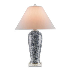 Currey & Company Botany Table Lamp in Blue and White - Table Lamps