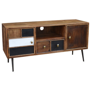 Inca Mango Wood Media Center With 2 Doors and 1 Drawer
